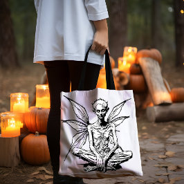 Gothic Elder Fairy Halloween Zwart-wit Tas