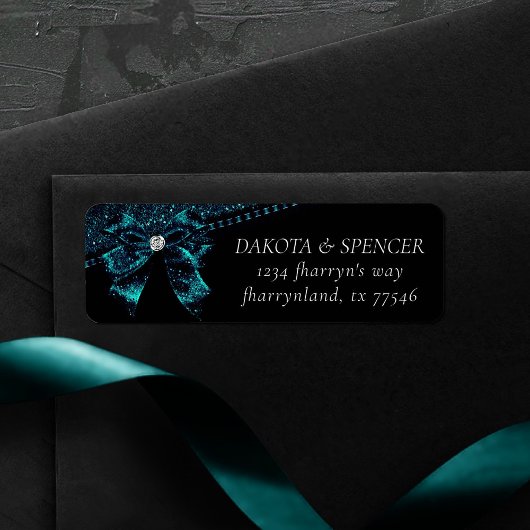 Gothic Elegance | Green Moody Emerald Bow Address Etiket