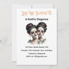 Gothic Elegance Halloween Uitnodiging – Tweeling D