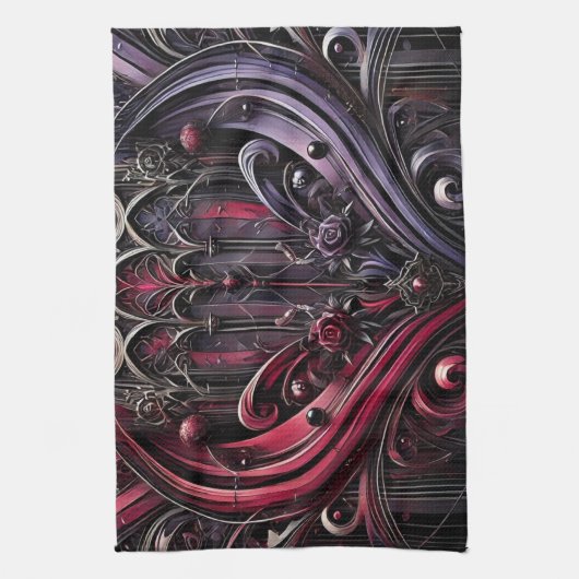 Gothic Elegance keukenhanddoek (Verticaal)