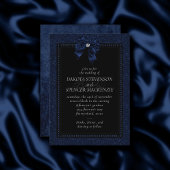 Gothic Elegance | Kobalt Blue Bow Wedding Kaart
