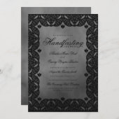 Gothic Elegance Medieval Black Lace Handasting Kaart (Voorkant / Achterkant)