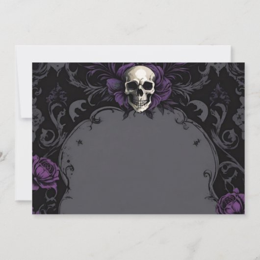 Gothic Elegance Paarse Boho Schedel Bewaar de datu Save The Date (Achterkant)