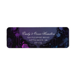 Gothic Elegance Purple Boho Rose Return Address Etiket