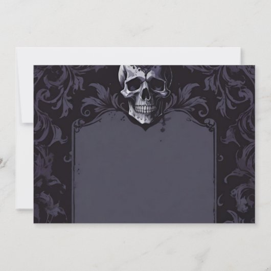Gothic Elegance Purple Boho Skull Save The Date (Achterkant)
