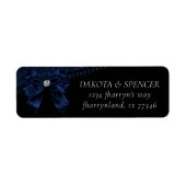 Gothic Elegance | Sapphire Blue Bow Moody Address Etiket (Voorkant)
