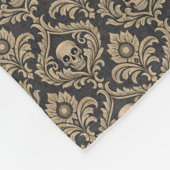 Gothic Elegance Skull Damask Fleece Deken (Hoek)