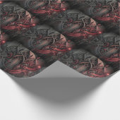 Gothic Elegance Wrapping Papier – Zwarte en Rode O (Hoek)