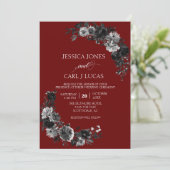 Gothic Elegant Black Waterverf Flower Roos Kaart (Staand voorkant)