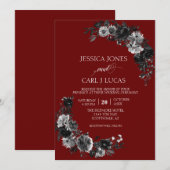 Gothic Elegant Black Waterverf Flower Roos Kaart (Voorkant / Achterkant)