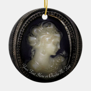Gothic Elegant Creepy  Victoriaans Cameo Pic Keramisch Ornament