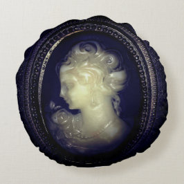Gothic Elegant Creepy  Victoriaans Cameo Pic Rond Kussen