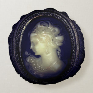 Gothic Elegant Creepy Victoriaans Cameo Pic Rond Kussen