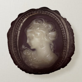 Gothic Elegant Creepy  Victoriaans Cameo Pic Rond Kussen