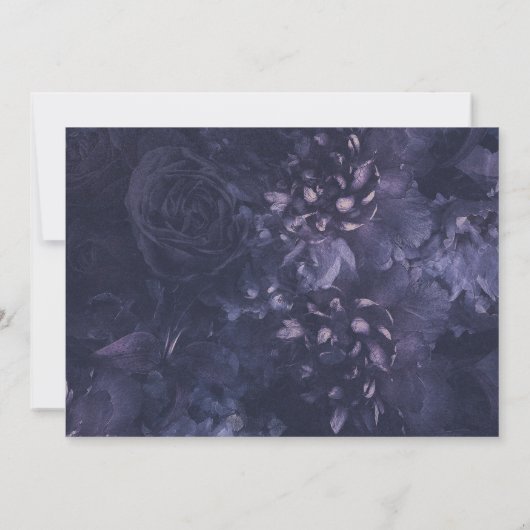 Gothic Elegant Dark Purple Floral Boho Wedding Save The Date (Achterkant)