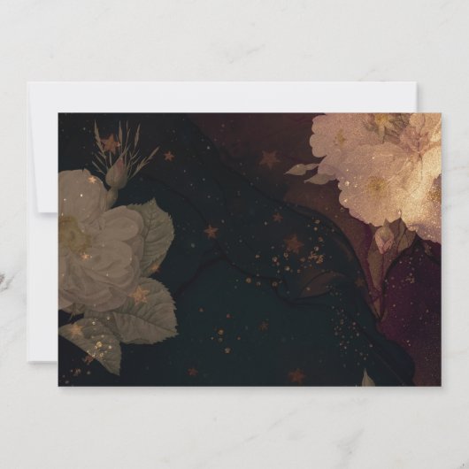 Gothic Elegant Dark Red Floral Boho Wedding Save The Date (Achterkant)