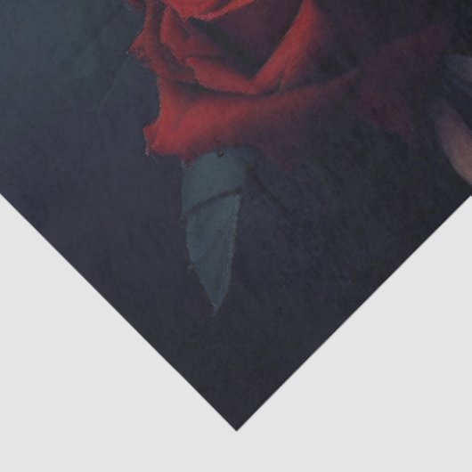 Gothic Elegant Lady Red Rose ontlepagina Tissuepapier (Detail)