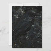 Gothic Elegant Raven & Rose Black Wedding Kaart (Achterkant)
