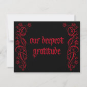Gothic Elegant Rozen Wedding Bedankkaart (Voorkant)