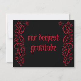 Gothic Elegant Rozen Wedding Bedankkaart