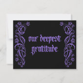Gothic Elegant Rozen Wedding Bedankkaart (Voorkant)