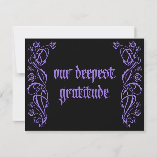 Gothic Elegant Rozen Wedding Bedankkaart (Voorkant)