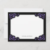 Gothic Elegant Rozen Wedding Bedankkaart (Achterkant)