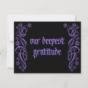 Gothic Elegant Rozen Wedding Bedankkaart