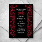 Gothic Elegant Rozen Wedding Kaart