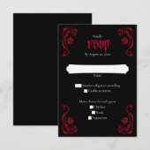 Gothic Elegant Rozen Wedding RSVP Kaartje (Voorkant / Achterkant)