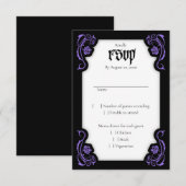 Gothic Elegant Rozen Wedding RSVP Kaartje (Voorkant / Achterkant)