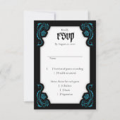 Gothic Elegant Rozen Wedding RSVP Kaartje (Voorkant)