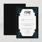 Gothic Elegant Rozen Wedding RSVP Kaartje (Voorkant / Achterkant)