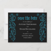 Gothic Elegant Rozen Wedding Save The Date (Voorkant)