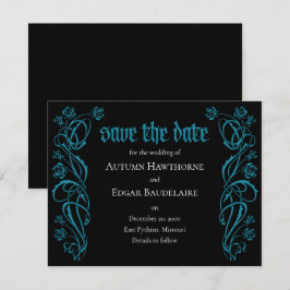 Gothic Elegant Rozen Wedding Save The Date