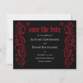 Gothic Elegant Rozen Wedding Save The Date (Voorkant)