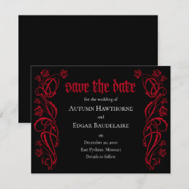 Gothic Elegant Rozen Wedding Save The Date