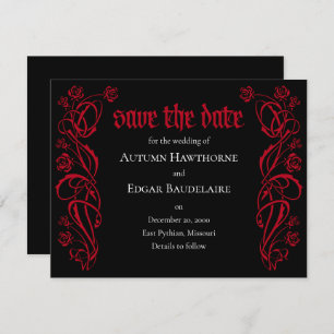 Gothic Elegant Rozen Wedding Save The Date