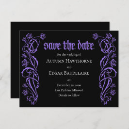 Gothic Elegant Rozen Wedding Save The Date