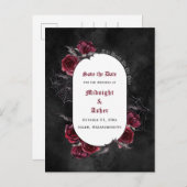 Gothic Elegant Save the Date Announding Briefkaart (Voorkant / Achterkant)
