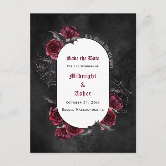 Gothic Elegant Save the Date Announding Briefkaart (Voorkant)