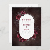 Gothic Elegant Save the Date Announding Briefkaart (Voorkant / Achterkant)