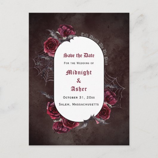 Gothic Elegant Save the Date Announding Briefkaart (Voorkant)