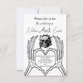 Gothic Elegant Skull Wedding uitnodiging (Voorkant)