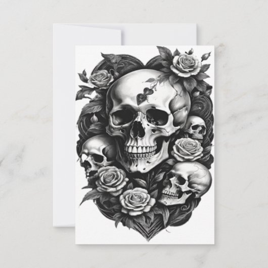 Gothic Elegant Skull Wedding uitnodiging (Achterkant)