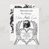 Gothic Elegant Skull Wedding uitnodiging (Voorkant / Achterkant)