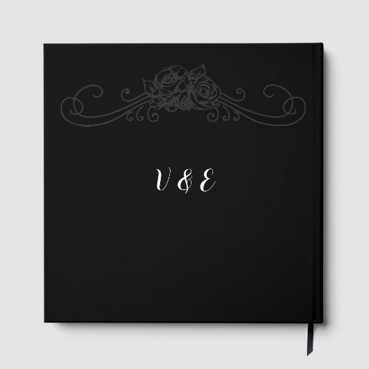 Gothic Elegant Till Death Zwart-wit bruiloft Gastenboek (Achterkant)