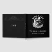 Gothic Elegant Till Death Zwart-wit bruiloft Gastenboek (Volledig)