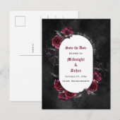 Gothic Elegant tot de dood ons deel sparen de datu Aankondigingskaart (Voorkant / Achterkant)