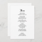 Gothic Elegant Wedding Dinner Menu (Voorkant / Achterkant)
